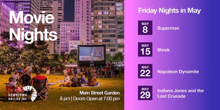 Free Movie Nights at Main Street Garden Park (May 2026)