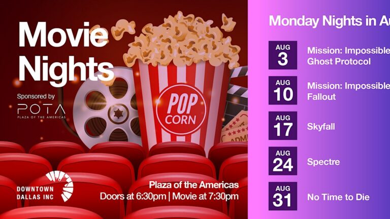 Free August Movie Nights Return to Downtown Dallas with Mission: Impossible & James Bond Films